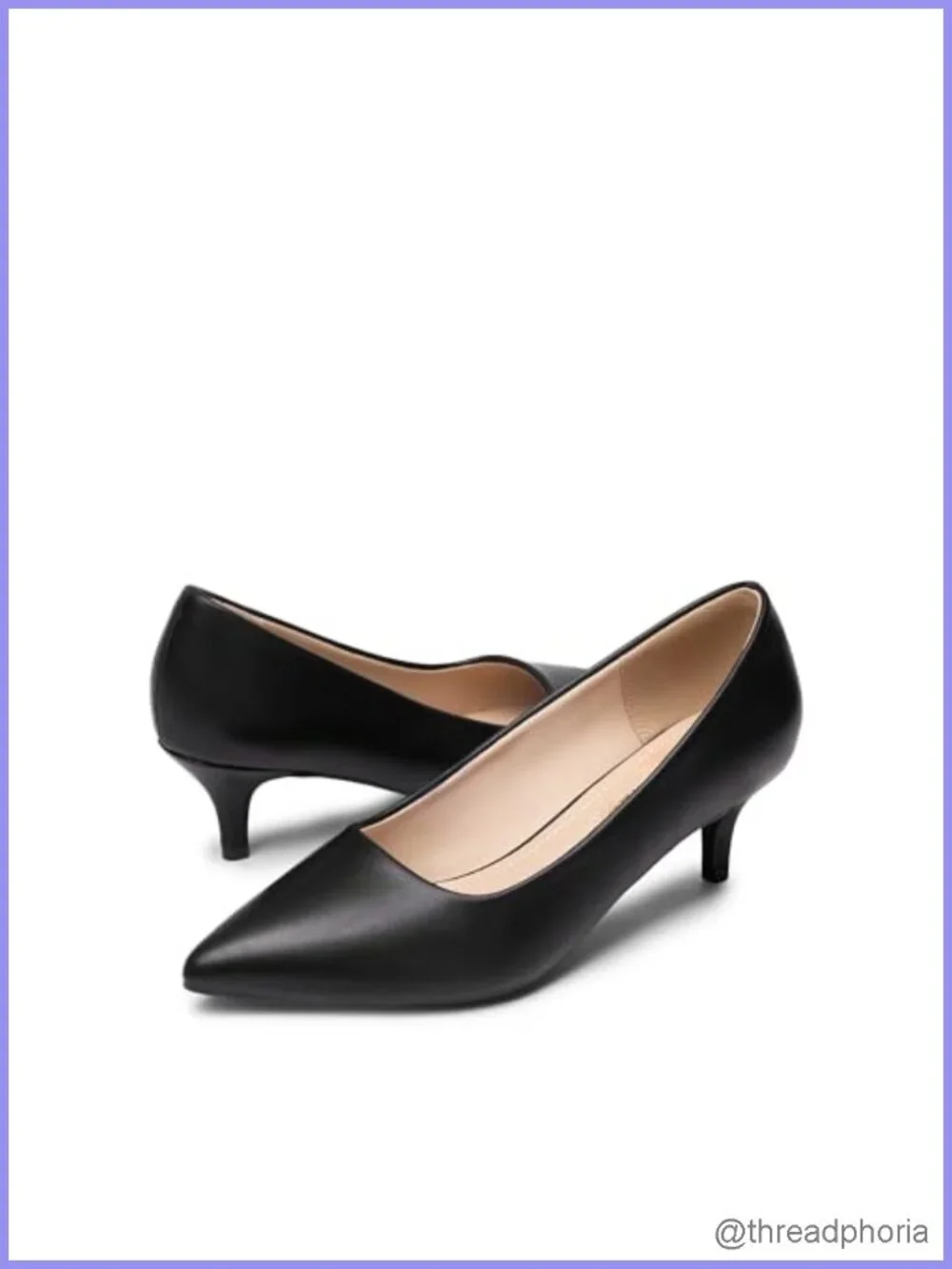 Women's Pointed Toe Kitten Heel PU Pumps - Comfortable Party Work Shoes